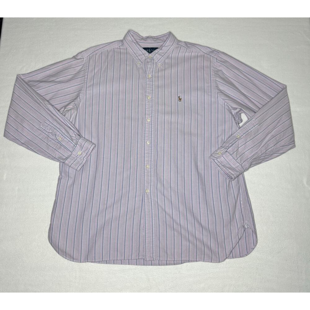 Vertical Striped Lavender Ralph Lauren Button Down